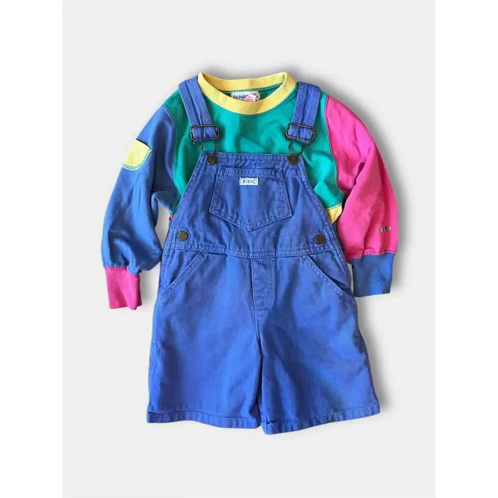Vintage Gymboree Color Block Long Sleeve T-Shirt Small 2-3